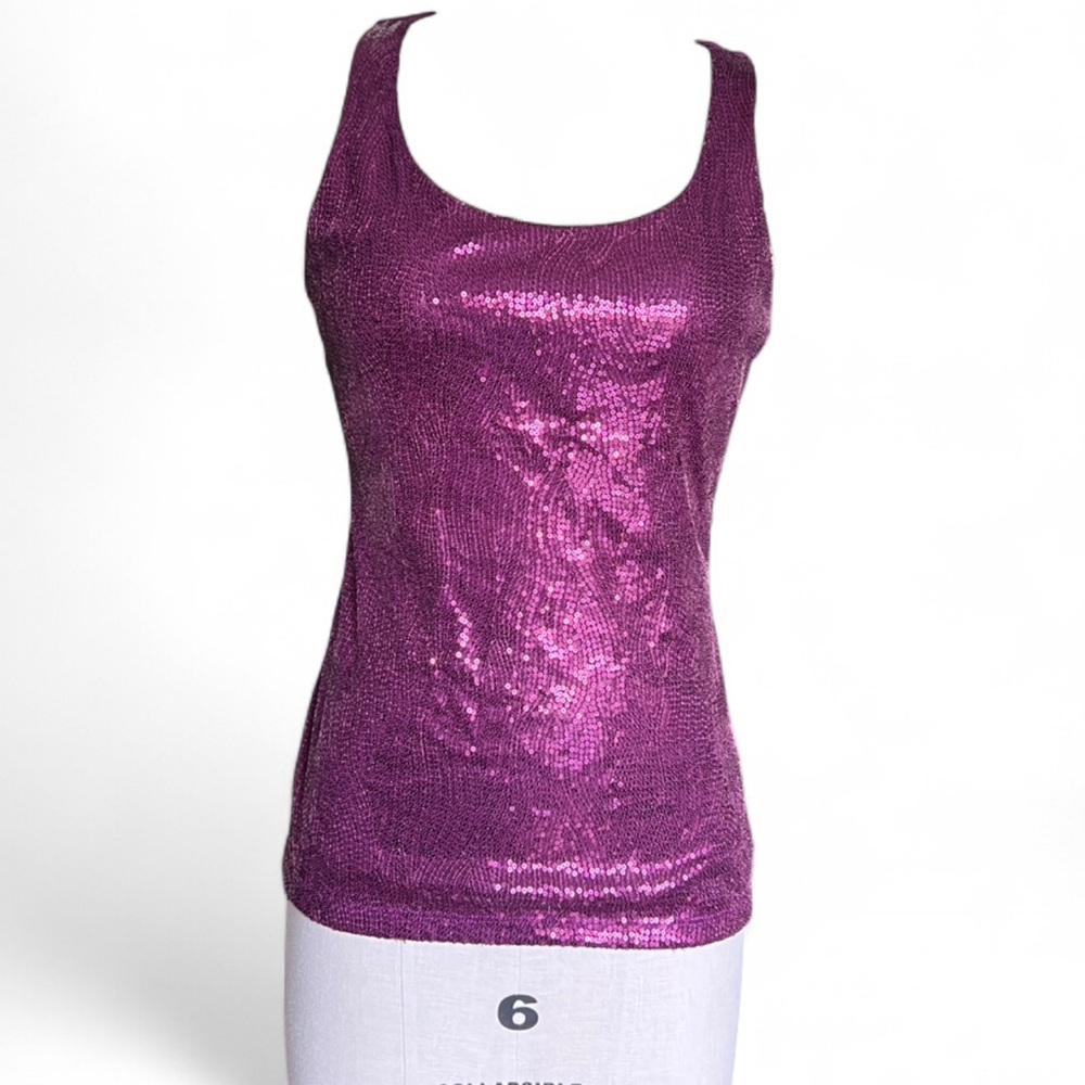 The Limited Purple Sequin Wave Tank Top Small